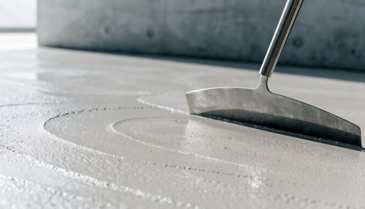 Frischer Beton wird geglättet – Beton richtig verarbeiten und aushärten